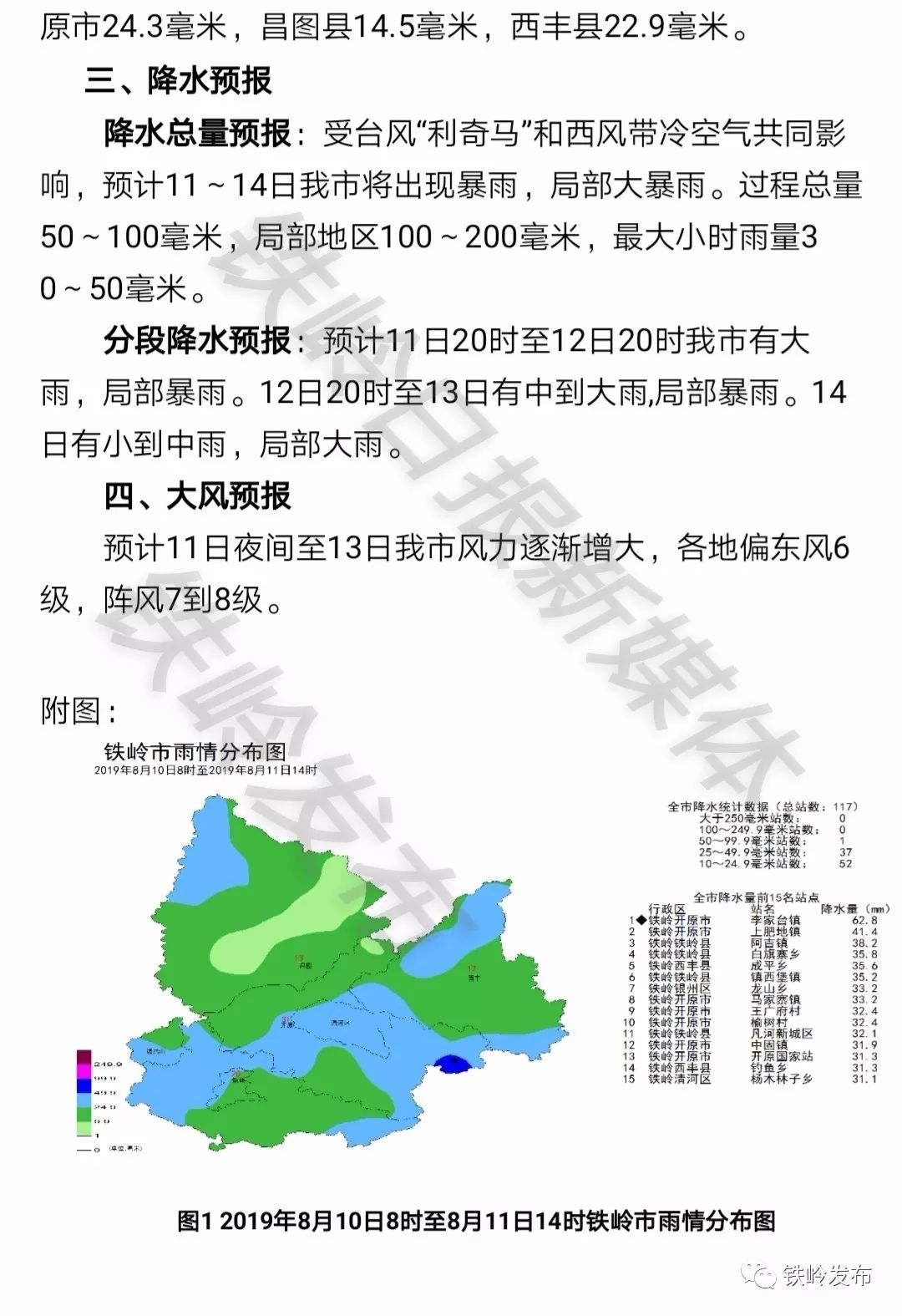 铁岭最新天气预报通知